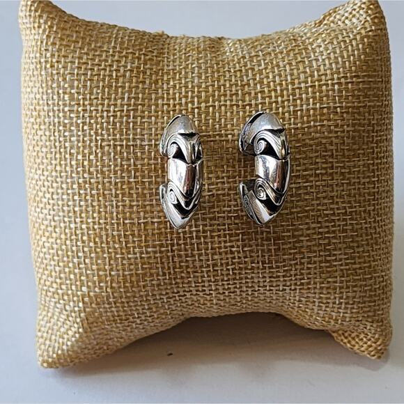 Brighton Scrolled 1/2 Hoop Earrings‎ - Picture 2 of 6